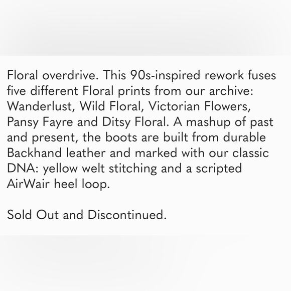 Dr. Martens 1460 Pascal Black Floral Mash Up Boots Size 6 RARE - Picture 13 of 14